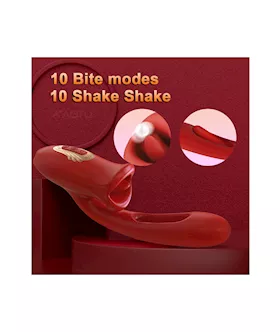 Dual Stimulation Vibrator With Licking Tongue And Internal Arm