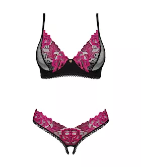 Obsessive Rosenty Bikini Crotchless Set