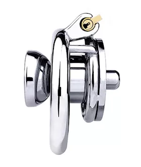 Button Key Locked Inverted Chastity Cage
