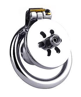 Button Key Locked Inverted Chastity Cage