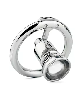 Teardrop Hex Locked Inverted Chastity Cage With Dildo Attachment