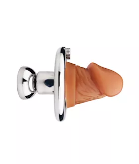 Teardrop Hex Locked Inverted Chastity Cage With Dildo Attachment