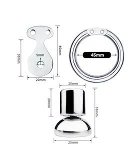 Teardrop Hex Locked Inverted Chastity Cage With Dildo Attachment
