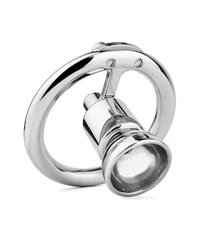 Teardrop Hex Locked Inverted Chastity Cage With Dildo Attachment