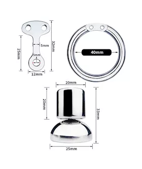 Minimal Hex Locked Inverted Chastity Cage With Dildo Attachment