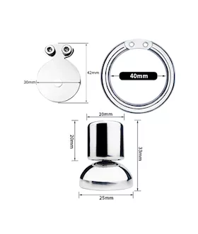 Full Circle Hex Locked Steel Inverted Chastity Cage With Dildo Attachment