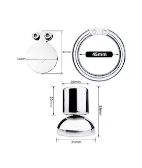 Full Circle Hex Locked Steel Inverted Chastity Cage With Dildo Attachment