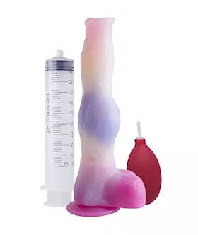 Wild Brawny Colt Knotted Squirting Fantasy Dildo with Balls
