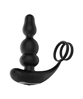 Remote Control Vibrating Anal Beads With Cock Ring