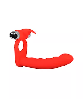 Double Trouble Vibrating Cock Ring With Anal Massager