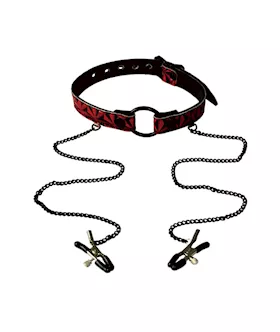 Open Wide Pyramid Pattern ORing Gag with Clips