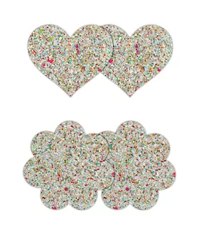 Pretty Pasties Heart  Flower 2 Pair