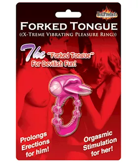 Forked Tongue X-treme Vibrating Pleasure Ring - Magenta