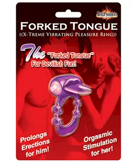 Forked Tongue X-treme Vibrating Pleasure Ring - Purple