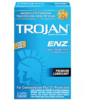 Trojan Enz Lubricated Condoms - Box Of 12