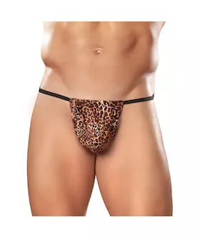 Male Power Posing Strap Thong Animal Print O/s