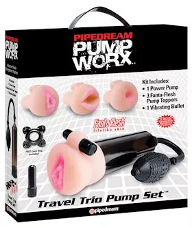 Pump Worx Travel Trio Pump Set - Power Pump, Bullet & 3 Attch.