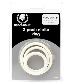 Spartacus Nitrile Cock  Ring Set - White Pack Of 3