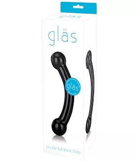 Glas Double Bull Glass Dildo - Black