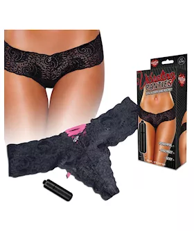 Hustler Vibrating Panties W/bullet Black M/l