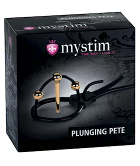 Mystim Plunging Pete W/corona Strap & Urethral Sound - Black/gold