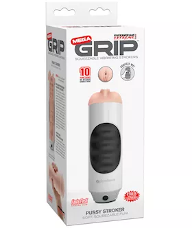 Pdx Extreme Mega Grip Squeezable Vibrating Strokers - Pussy