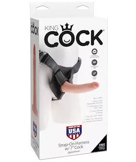 King Cock Strap On Harness W/6" Cock - Flesh