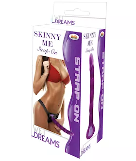 Wet Dreams Skinny Me 7" Strap On W/harness - Purple