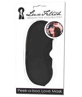 Lux Fetish Peek A Boo  Love Mask - Black