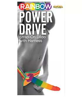 Rainbow 7" Strap On Dildo W/harness