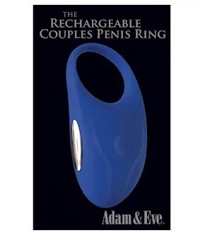Adam & Eve Rechargeable Couples Penis Ring - Blue