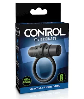 Sir Richards Control Vibrating Silicone C-ring - Black