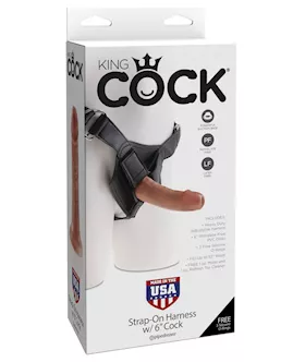 King Cock Strap-on Harness W/6" Cock - Tan