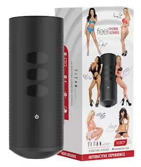 Kiiroo Titan The Experience Interactive Vibrating Stroker - Black
