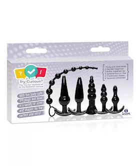 Try-curious Anal Plug Kit - Black
