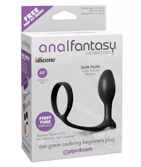 Anal Fantasy Ass-gasm Cockring Beginners Plug - Black