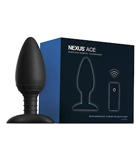Nexus Ace Remote Control Butt Plug Large - Black