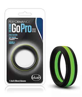 Blush Performance Silicone Go Pro Cock Ring - Black/green
