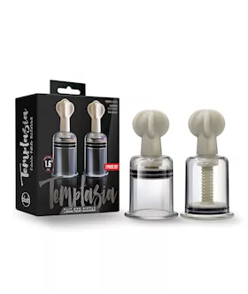 Blush Temptasia Clit & Nipple Large Twist Suckers - Clear Set Of 2