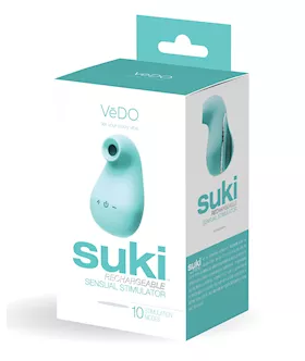 Vedo Suki Rechargeable Vibrating Sucker - Tease Me Turquoise