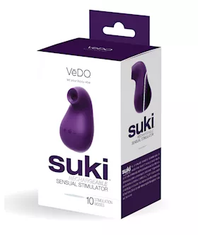 Vedo Suki Rechargeable Vibrating Sucker - Deep Purple