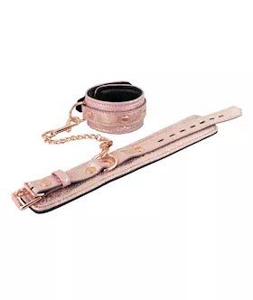 Spartacus Wrist Restraints W/leather Lining - Pink Snakeskin Micro Fiber