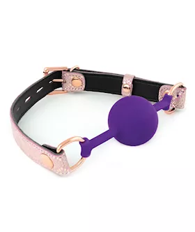 Spartacus Silicone Gag W/leather Lining - Pink Snakeskin Micro Fiber