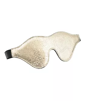 Spartacus Blindfold W/leather - White Snakeskin Micro Fiber