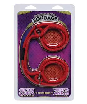 Japanese Style Bondage Wrist Or Ankle Cotton Rope - Red