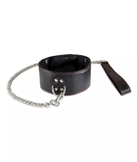 Sultra Lambskin 2 1/2" Collar W/24" Chain - Black