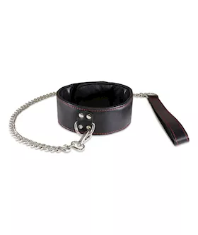 Sultra Lambskin 2" Collar W/24" Chain - Black