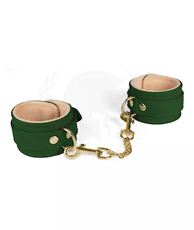 Spartacus Pu Ankle Cuffs W/plush Lining - Green