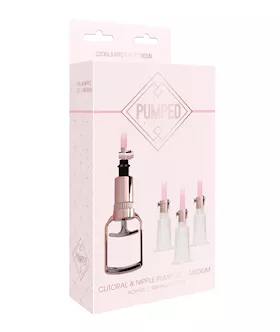 Shots Pumped Clitoral & Nipple Pump Set - Medium Rose Gold