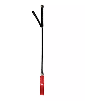 Rouge Short Riding Crop Slim Tip - Red